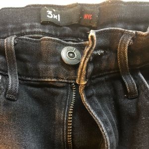 3x1 denim grey wash ripped hem jeans